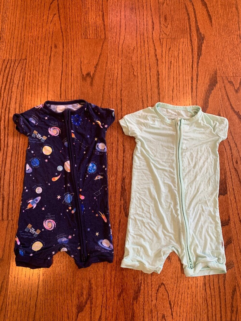 Little Sleepies Through My Telescope & Mint Green Zippy Pajamas Lot (2) | 12-18M